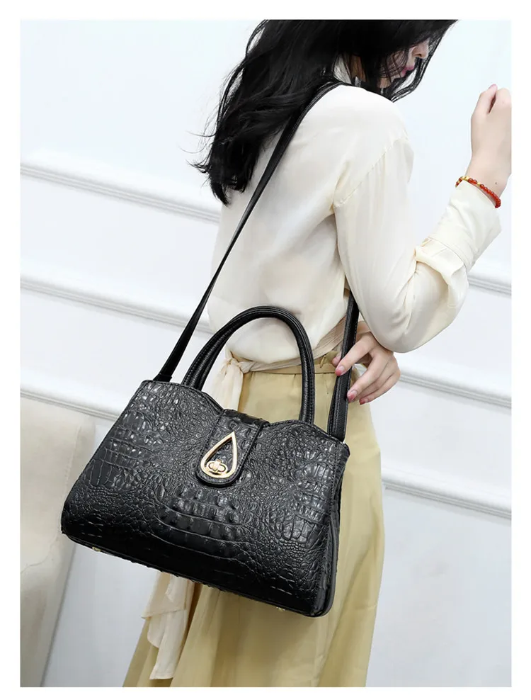 Роскошные женские сумки, дизайнерские высококачественные элегантные кожаные сумки через плечо с крокодиловым узором, сумки через плечо для женщин