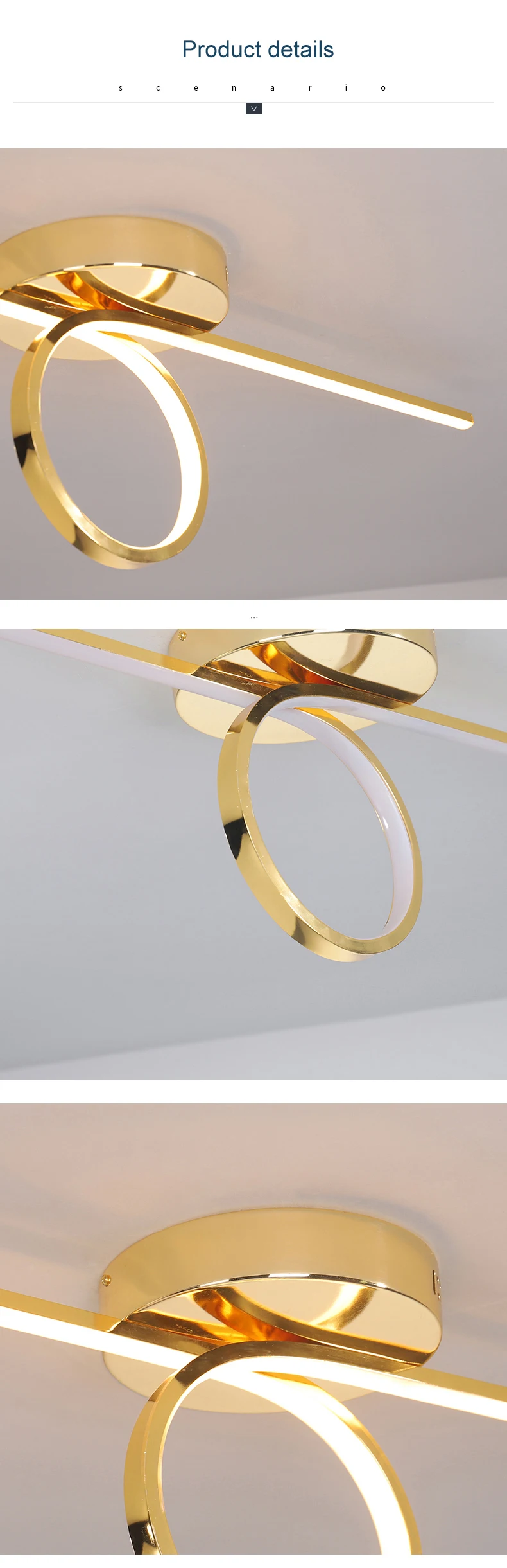 Хромированный/золотой современный светодиодный светильник для столовой, гостиной, спальни, модный светодиодный светильник