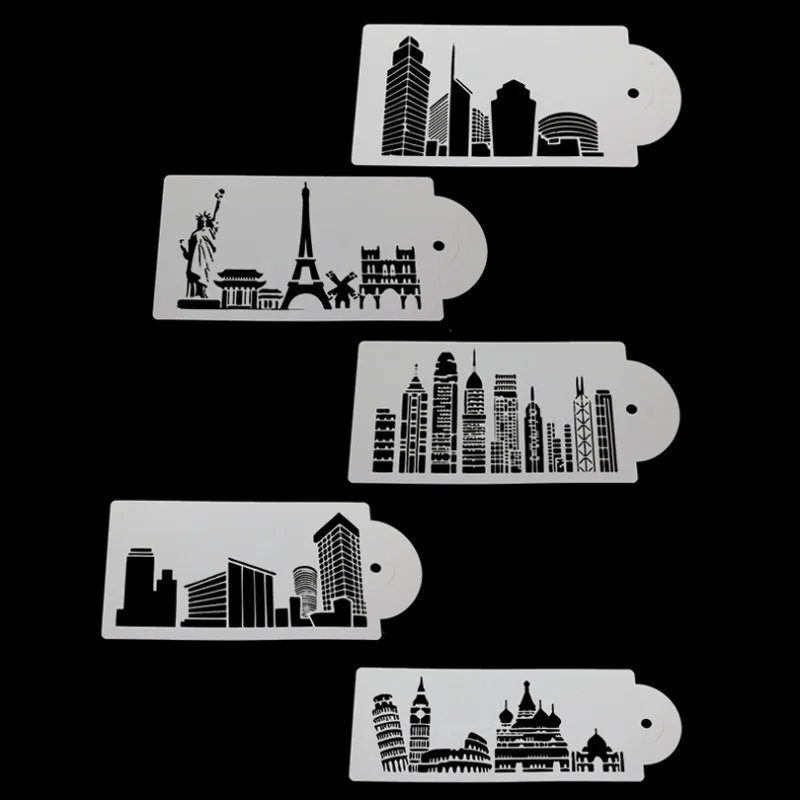 

5 Sheet 26*13cm Eiffel Building Stencil DIY Walls Layering Painting Template Decoration Scrapbooking Coloring Embossing Reusable
