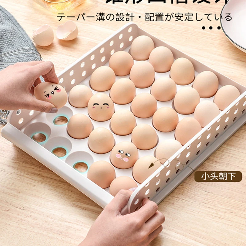 

Creative Household Egg Box Refrigerator Storage Storage Box Kitchen Plastic Food Preservation Egg Drawer Bracket