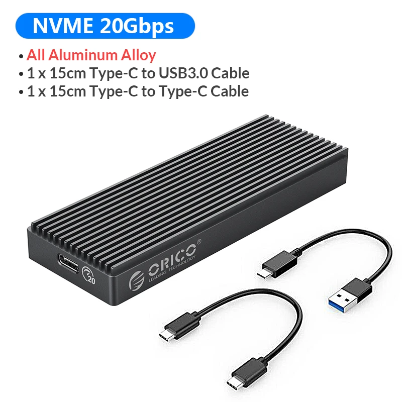 ORICO LSDT 20Gbps M.2 NVME SSD Case USB3.2 GEN2 x2 Type-C M2 NVME SSD Enclosure For M.2 NVME 2230 2242 2260 2280 SSD Up to 2TB 