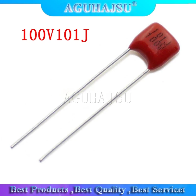 20 шт. 100V101J 100 в 100PF 100P 101 63V101J шаг 5 мм CBB полипропиленовый пленочный конденсатор |