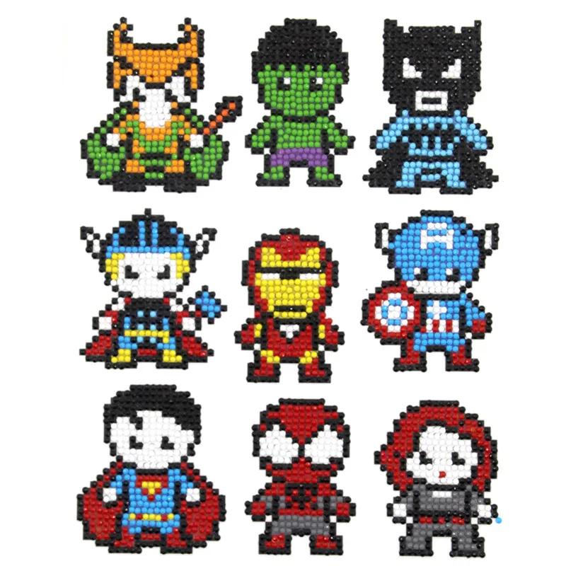 

9Pcs Hero Cartoon Diamond Painting Stickers Painting By Diamonds Mini Pattern DIY Crafts Home Wall Decor
