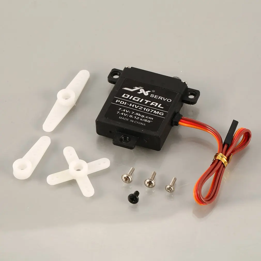 JX PDI-HV2107MG 7,9 кг рулевой крутящий момент Мини цифровой металлический механизм сердечника сервопривод для RC самолет с неподвижным крылом самолета