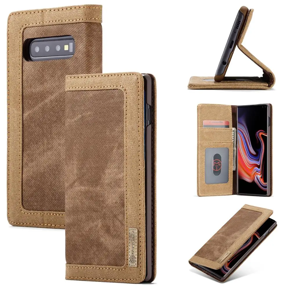 

Denim Soft TPU Magnetic Cases For Samsung Galaxy S10 S9 S8 Plus S10E S7 Edge Wallet Card Holders Phone Case For Galaxy Note 9 8