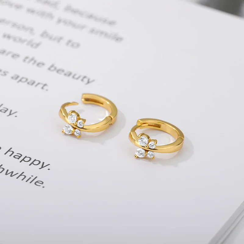 Circle Hoop Zircon Butterfly Earring For Women