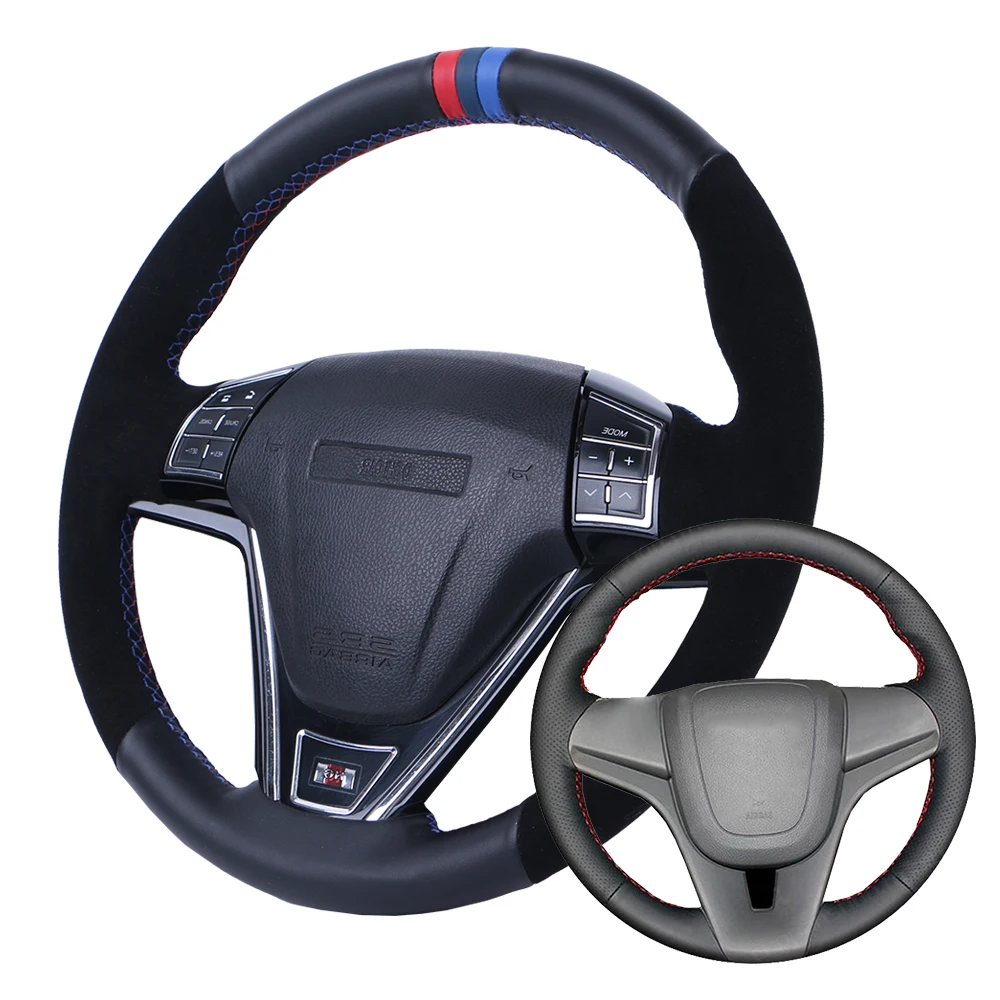 Car Steering Wheel Cover Suede Leather For Chevrolet Cruze 2009-2014 Aveo 2011-2014/Custom Wrap | Автомобили и мотоциклы