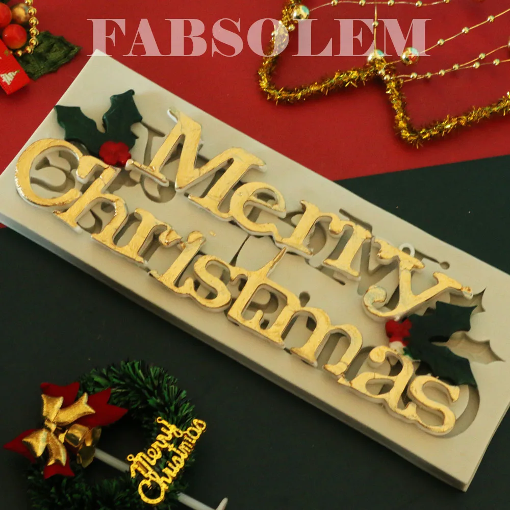 Merry christmas силиконовая форма для выпечки торта антипригарная и термостойкая кухня ручной работы инструменты