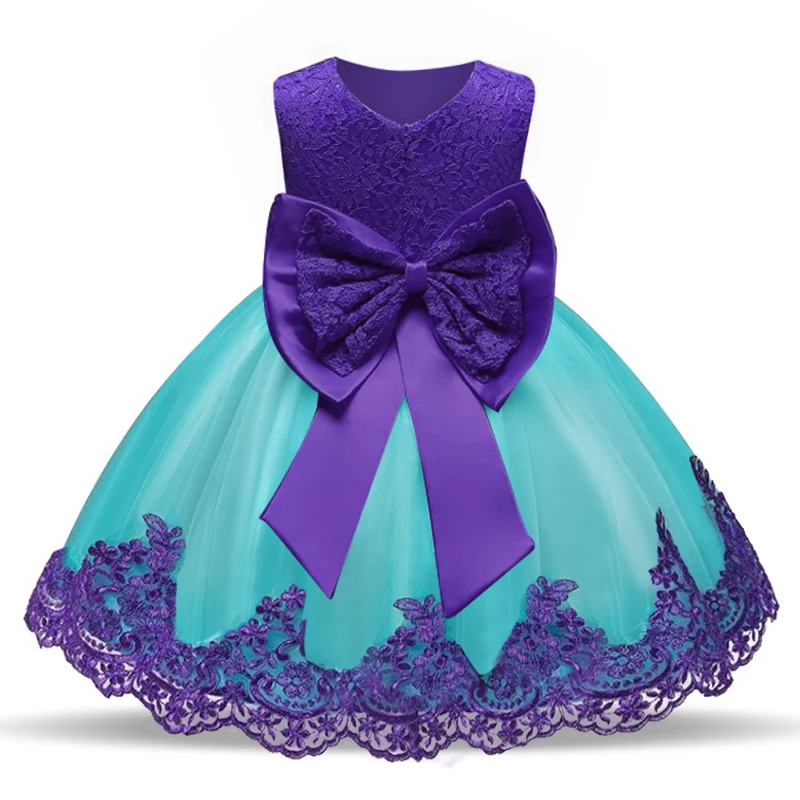 Платье на день рождения для маленьких девочек 1 год, Платья для новорожденных, платья для маленьких детей, рождественское платье на крестины для маленьких девочек, праздничная одежда для младенцев - Цвет: Deep Purple