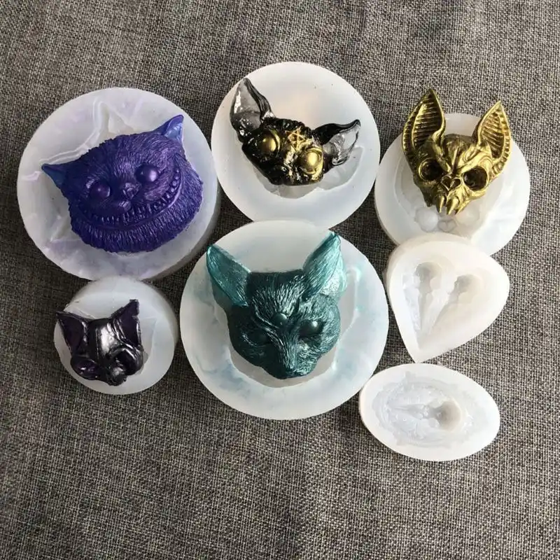 Moules En Resine Epoxy Pour Chat Breloques En Silicone Moulage De Bijoux 3 Yeux Cornes De Chat Tete De Chaton Corbeau Corbeau Aliexpress