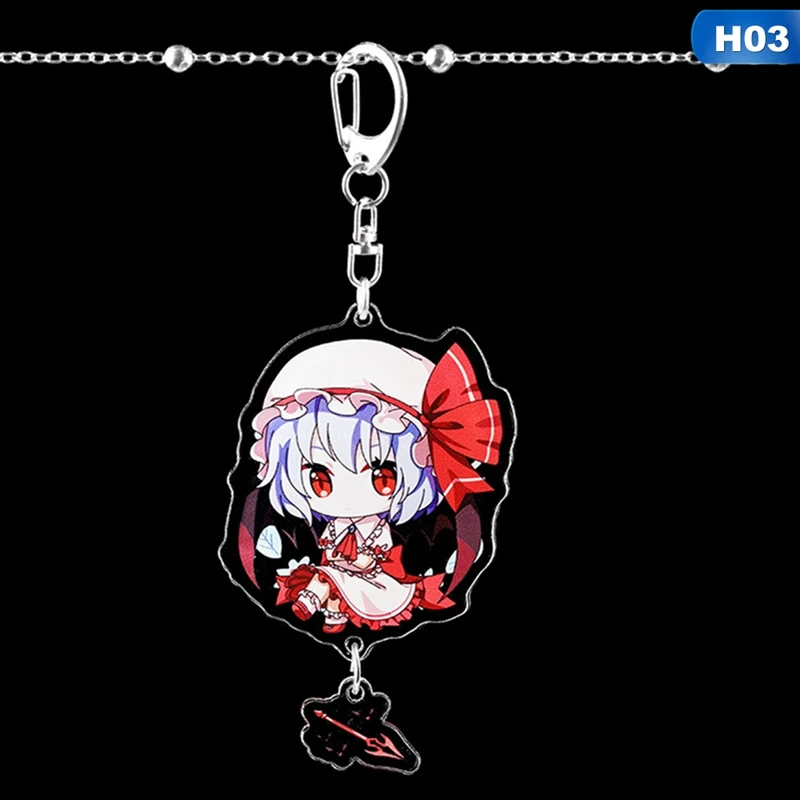 H03 Аниме TouHou Project Keychian Косплей Kirisame Marisa Hakurei Reimu акриловая двухсторонняя прозрачная подвеска ювелирные изделия для фанатов подарки - Цвет: H03