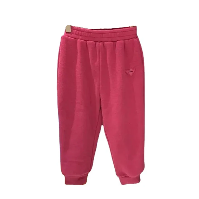 

Girls Trousers Boys 2021 New Autumn Winter Plus Velvet Sweatpants Children Pants Casual Style Keep Warm 2-6 Years Kids Clothes