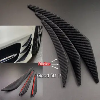 

Opel Corsa a b c d e 6 Pieces Car Body Front Bumper Lip Splitter Spoiler Kits black/ carbon fiber