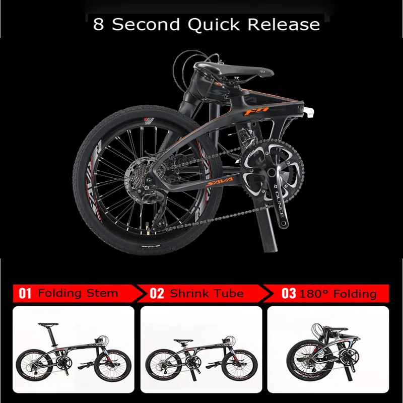 Складной велосипед SAVA 20 дюймов складной углеродный с SHIMANO 105 22 скорости