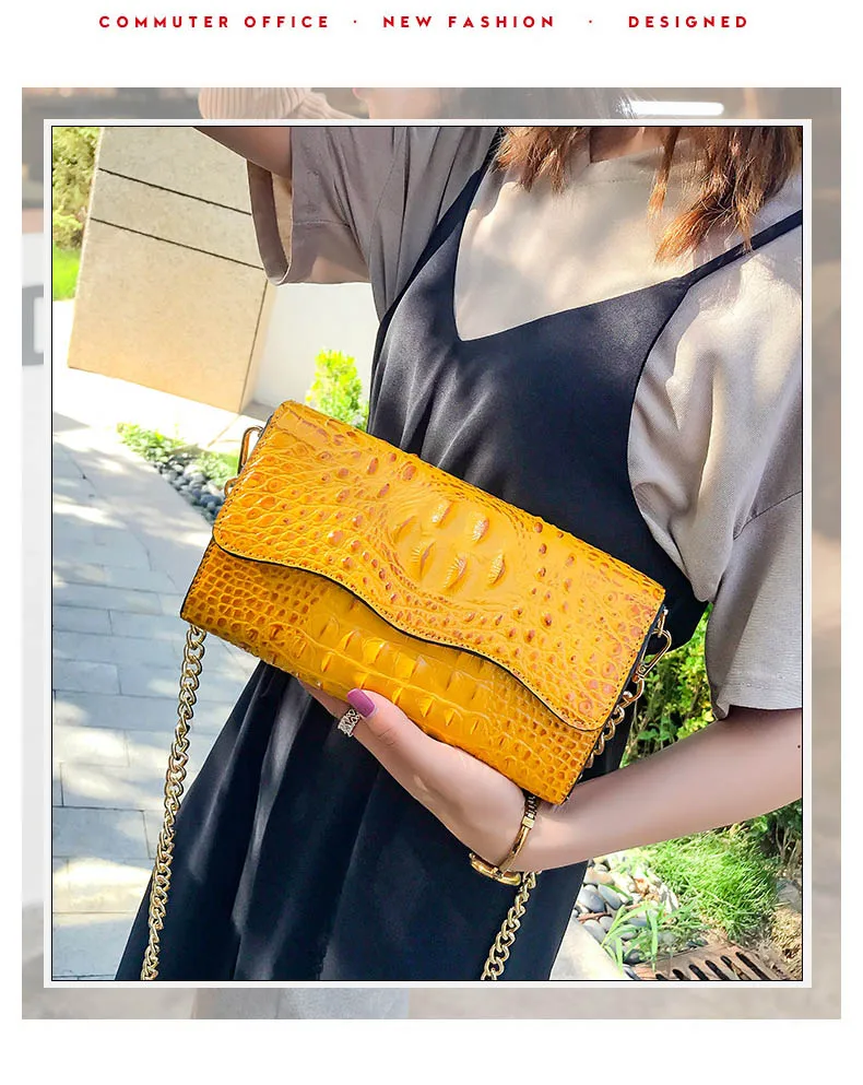 Black Leather Vintage Crocodile Luxury Handbags Women Bags Designer Chain Messenger Bag Female Small Red PU Crossbody Clutch Bag (3)