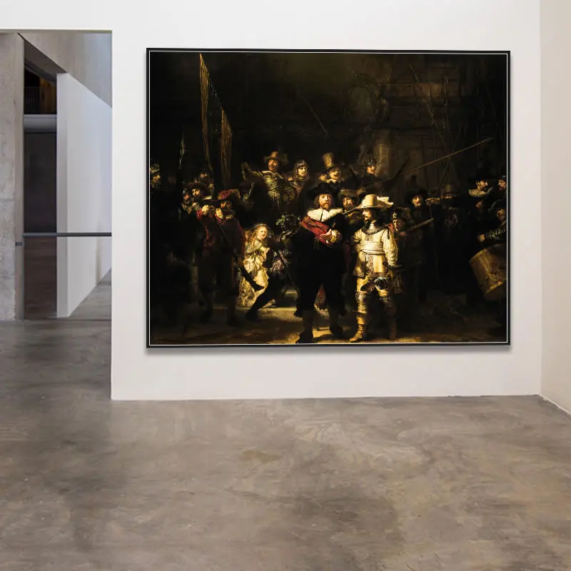 Rembrandt Harmenszoon Van Rijn ночные часы холст печать постер художественная Настенная
