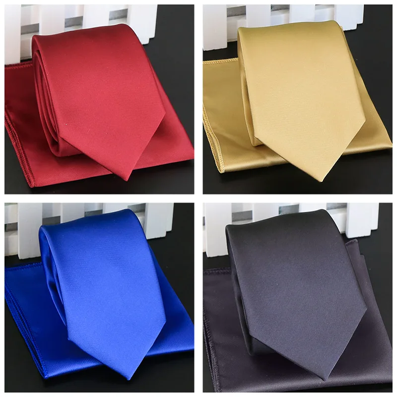 Мужской галстук платок набор модные свадебные галстуки для мужчин Hanky однотонный