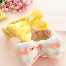 Корейский стиль, большой бант, повязка для волос, коралловый бархат, в горошек, полосы, повязки для волос, для мытья лица, макияж, Спортивная маска, повязка на голову