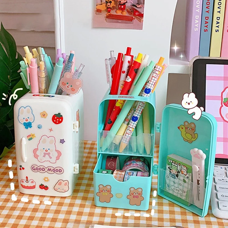 Kawaii Rotating Cute Sticker Stationery and Pen Organiser Holder -  Peachymart