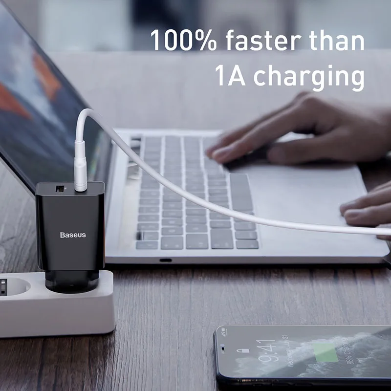  Baseus Mini Dual USB Ladegerät 105 W Für iPhone 11 Pro X 8 7 Plus Xs Max 5V 2A tragbare Reise Ladeg