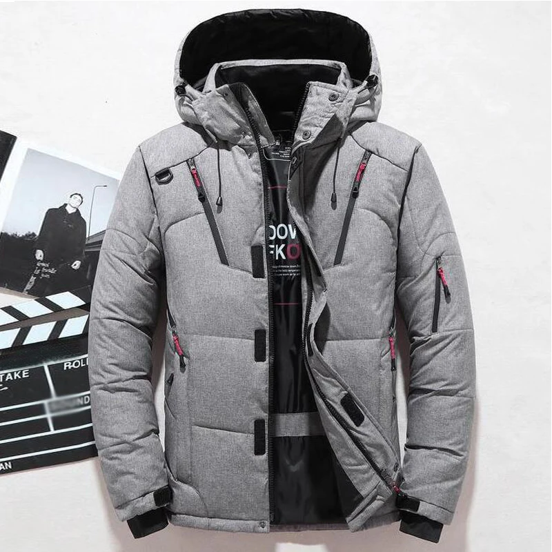 long black puffer jacket Down Jacket Male Winter Parkas Men White Duck Down Jacket Hooded Outdoor Autumn Thick Warm Padded Snow Casual Coats Outwear 4XL waterproof puffer jacket