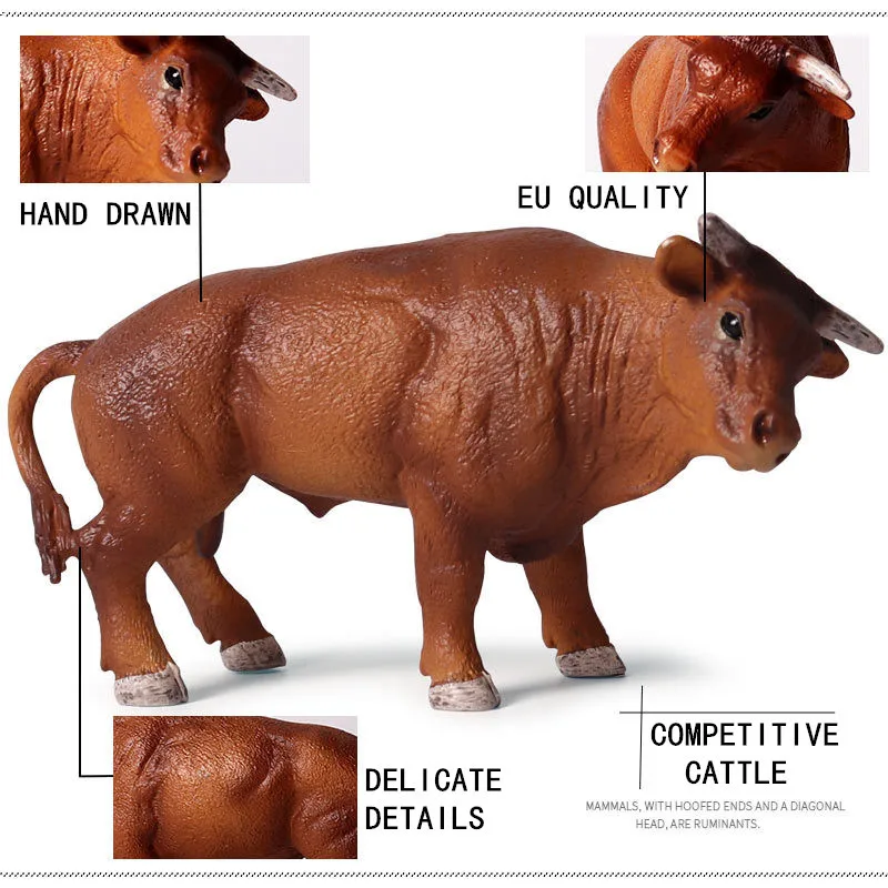 Children's Simulation Solid Animal World Model Skinny Cow Farm Athletic Cow Static Toy Collecting gifts Toy model
