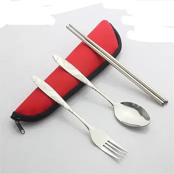 

1pc Portable Camping Backpacking Utensils Case & Travel Accessories Cutlery Bag Bag Lunch Tools Hot for Spoon and Fork Cloth ABS