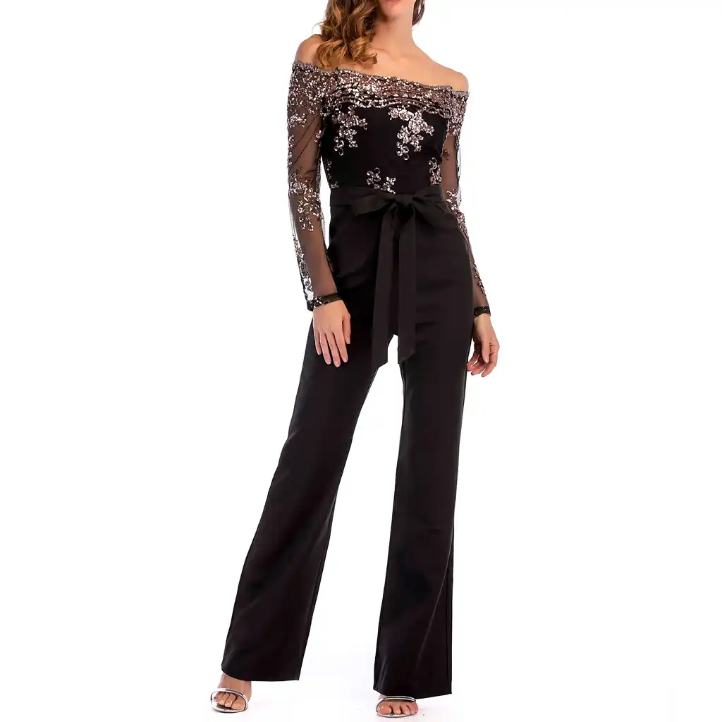 cold shoulder open leg harem jumpsuit