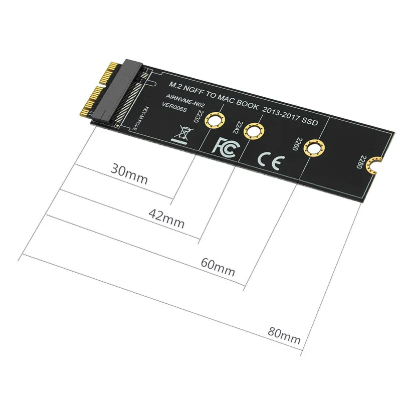 M.2 NVME SSD адаптер для MacBook Air Pro retina 2013- NVME/AHCI SSD комплект для A1465 A1466 A1398 A1502
