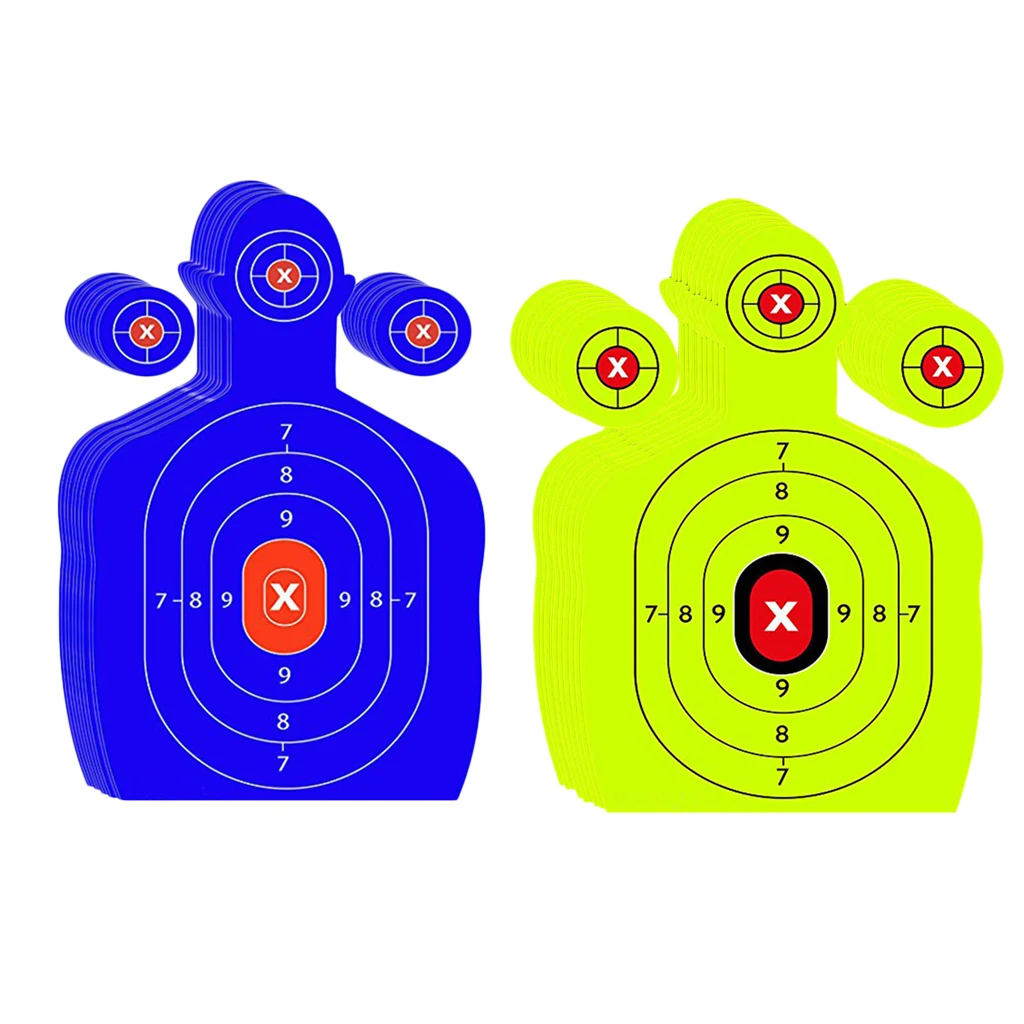10Pcs Shooting Targets Adhesive Paper Sheets for Pistols Rifles BB Guns Airsoft