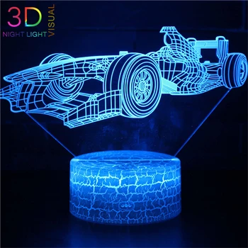 

ATOPH Racing Car 3D Nightlight for Kids Bedroom Lighting Decoration LED Night Light 16 Color Changing