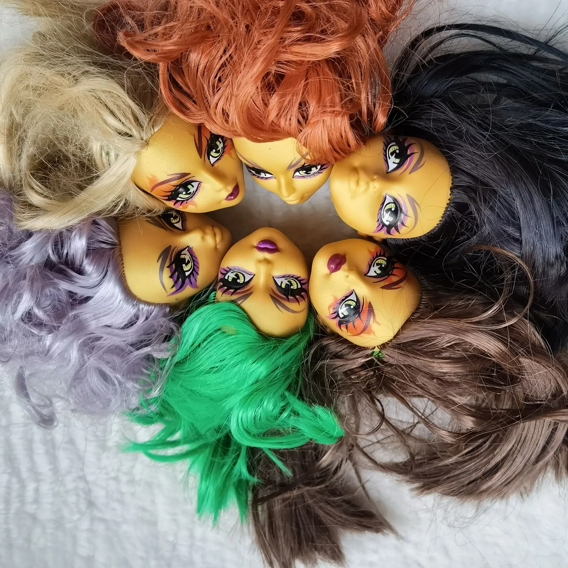 Rare Collection Monsters Doll Head Good Makeup Doll Head Girl Dressing DIY Toy Parts Children Christmas Gift Party Favor 10