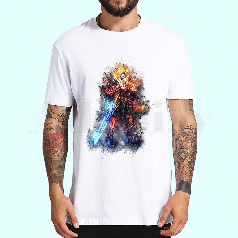 W Final Fantasy, мужская повседневная футболка с принтом, высокомодная Мужская футболка с коротким рукавом, Мужская футболка, футболка - Цвет: W