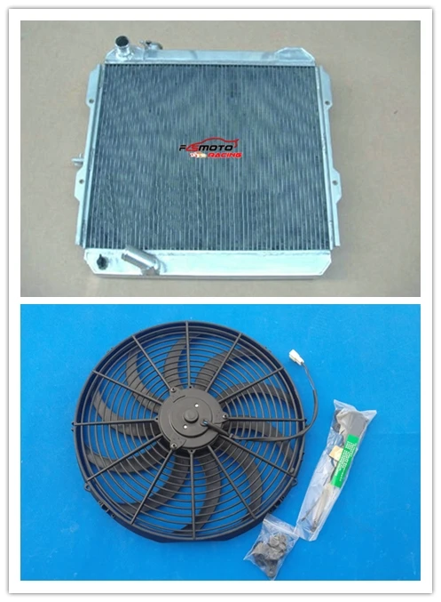 Aluminum Radiator+FAN for Toyota Hilux LN85 LN86 2.8L Diesel Manual MT 1988-1995