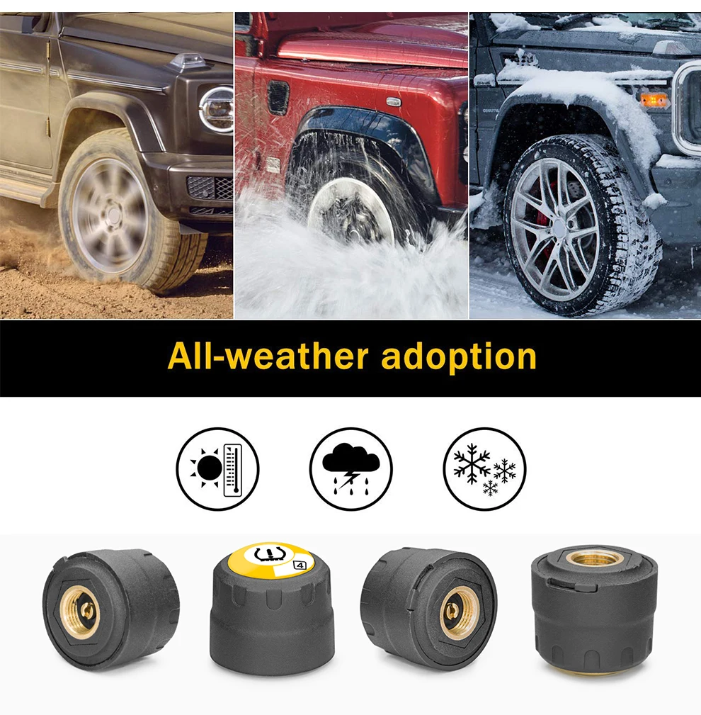 TPMS BT4.0 For Car Monitor Alarm Sensor For Android/IOS TMPS Tire Pressure Gauge Auto Intelligent Tyre Monitoring System