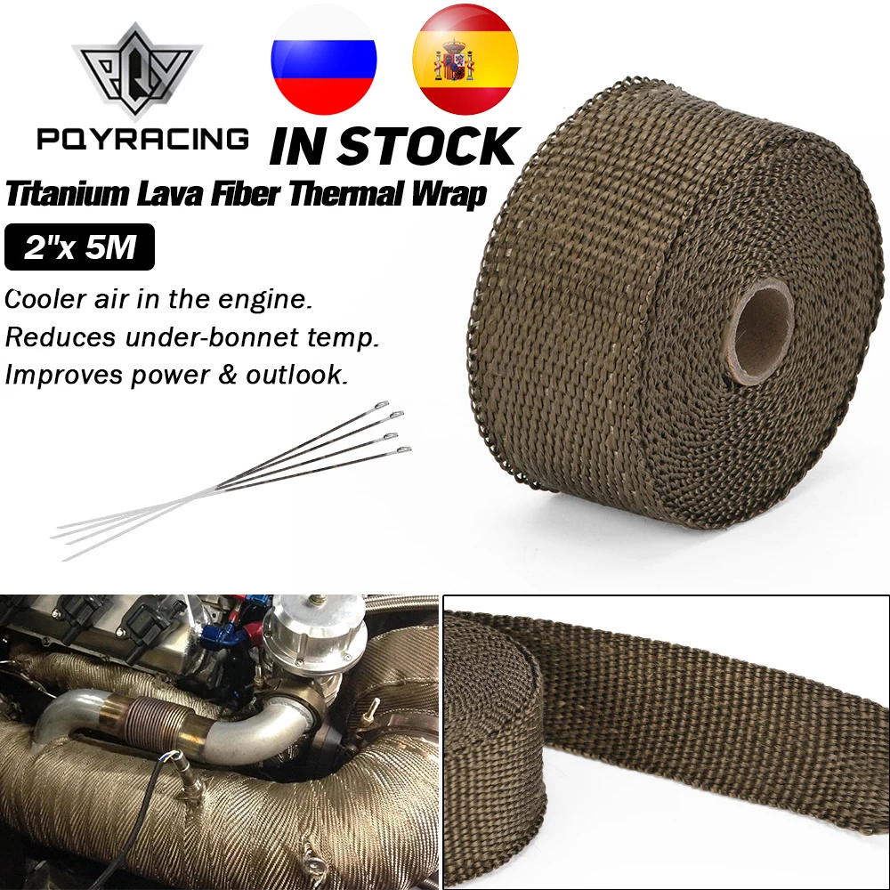 PQY2x5meterPremiumExhaustHeatWrapManifoldWrapTitaniumLava