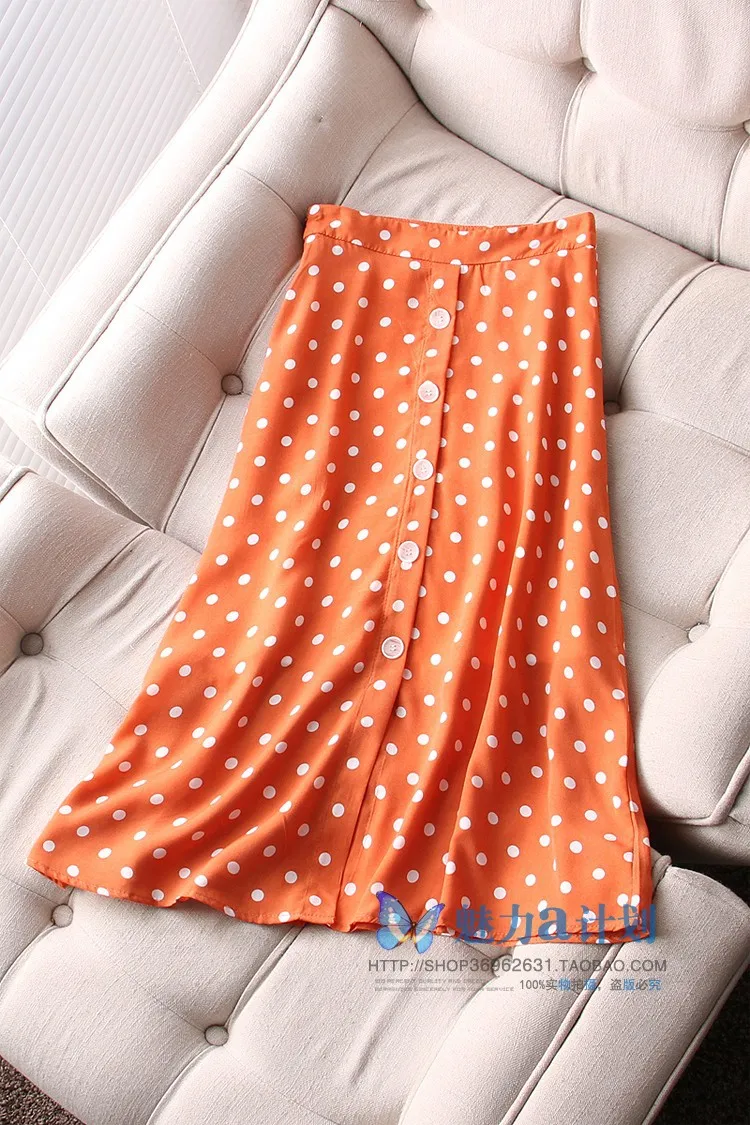 

A Generation of Women's Polka Dot A- line Skirt Slimming Medium-length Dress Skirt Entity