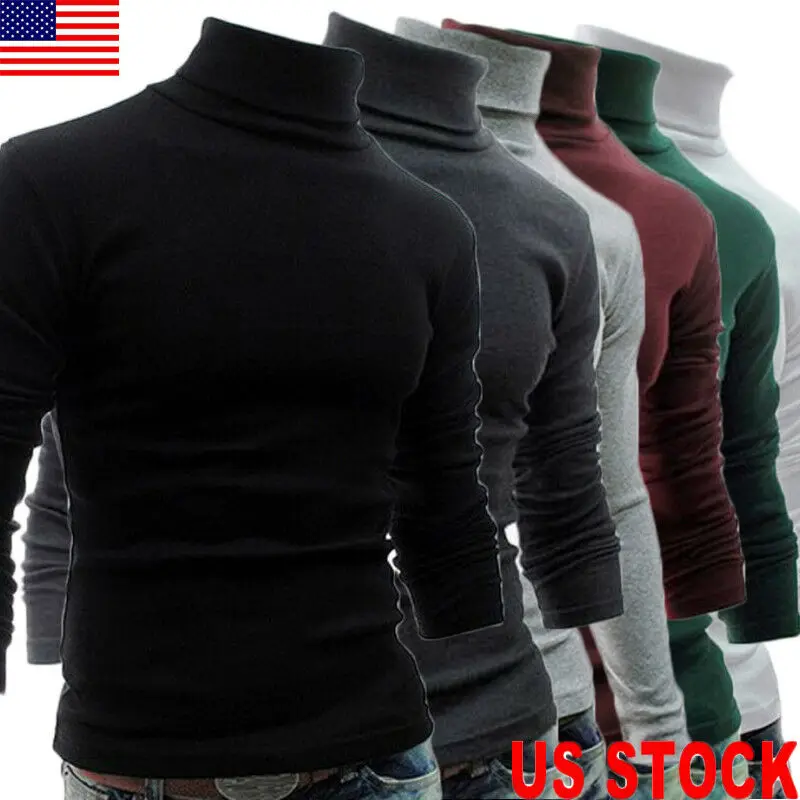 

Casual Style Men Sweaters Full Sleeve Length Solid Pattern Type Turtleneck Collar Pullovers Item Type 2020 Fashion