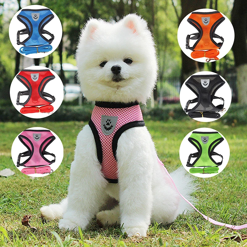 Nylon Mesh Cat Dog Harness And Leash Breathable Kitten Cats Harnesses