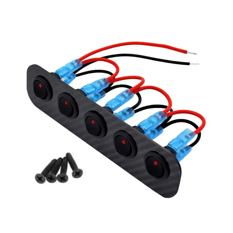 

ON-OFF Toggle Switching Control Panel with Digital Voltmeter 2 USB Charger12V