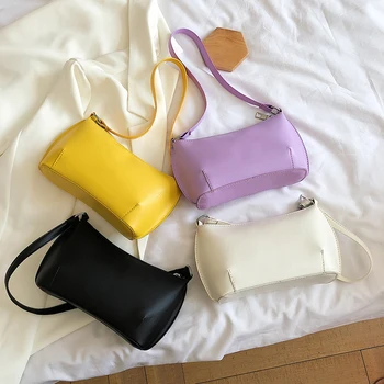 

Women Solid Color Handbags Ladies Classic Texture Creative Design Chic PU Leather Female Daily Totes Shoulder Bag