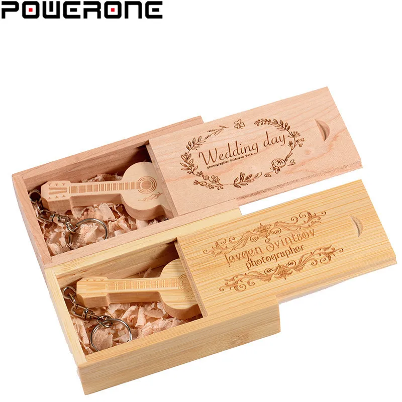 Usb флеш накопитель POWERONE деревянный с логотипом под заказ 64/16/32 ГБ|USB