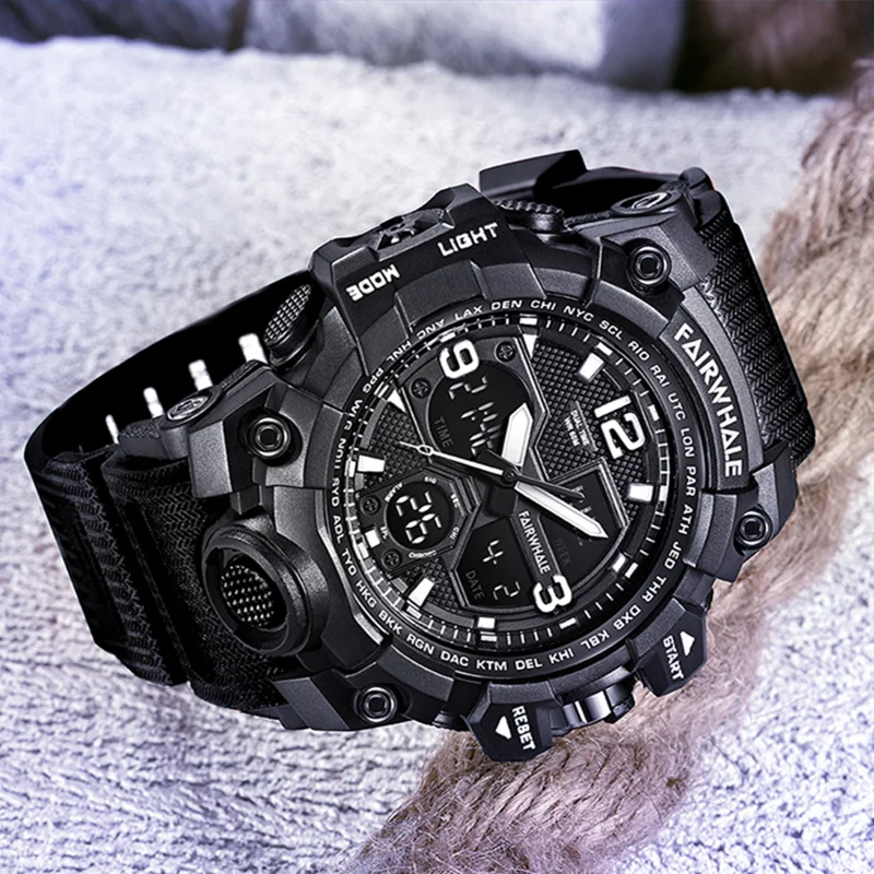 

Men Digital Watch Fashion Casual Outdoor Sports Multifunction Watches Chrono Alarm Clock 5Bar Waterproof Watches