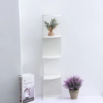 

5 Tier Wall Mount Corner Shelves Zig Zag Corner Floating Display Shelf (White)