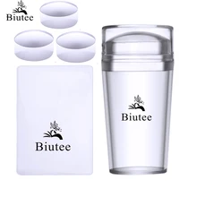 Biutee claro geléia silicone stamper conjunto de unhas com raspador arte do prego carimbar ferramenta conjunto para diy prego carimbando manicure prego ferramenta