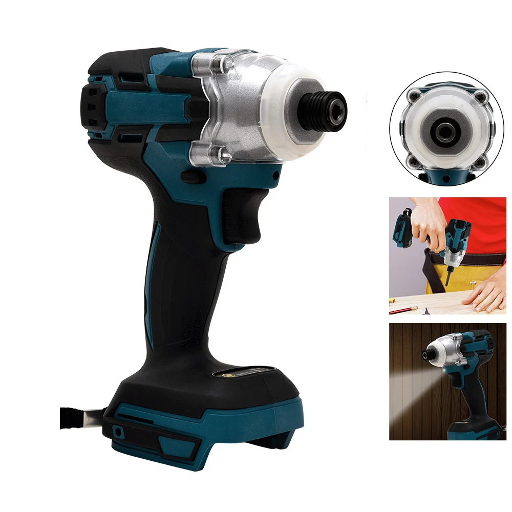 

18V Electric Screwdriver Brushless Cordless Impact Wrench 1/4" Impact Driver Power Tool Drill for Makita DTD154 Battery