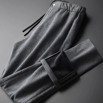 

Velvet Men's Trousers Luxury Thicken Warm Winter Men Casual Plus Size 4xl Fashion Elastic Waist Slim Fit Mens Pants