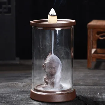 

New Waterfall Backflow Incense Holder Windproof Cover Aromatherapy Burner Great Saint Censer Buddha Creative Home Decor