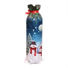 Рождественская крышка для бутылки с красным вином сумки Снеговик Санта Клаус рождественские украшения Рождественские украшения для домашней вечеринки стол