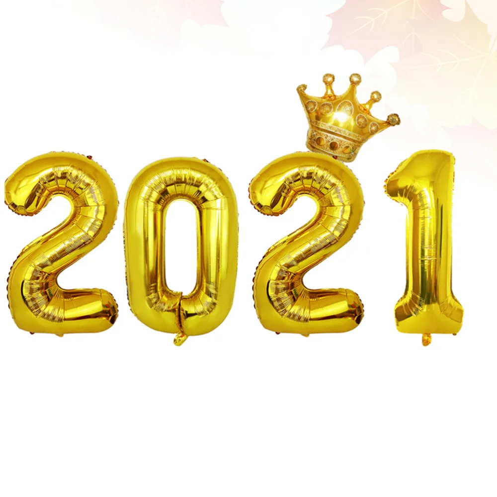 1 Набор 16 дюймов креативный 2021 фольги шар в форме короны воздушный набор букетов